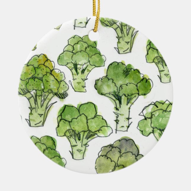 Broccoli – Formal Ceramic Ornament (Front)