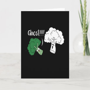 Broccoli Ghost Vegan Vegan Vegetables Card