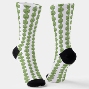 Broccoli Green Veggies Pattern Socks