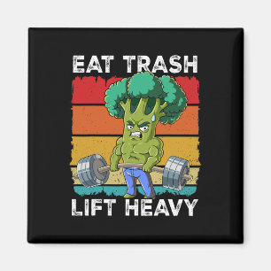 Broccoli Gym Weight Training Eat Trash Lift Heavy Magnet