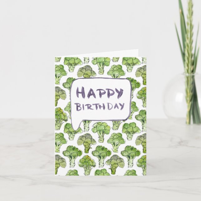 Broccoli – Happy Birthday Card (Front)