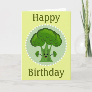 Broccoli Happy Birthday Card
