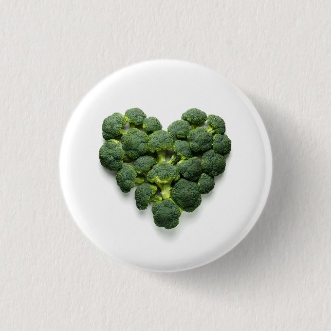 Broccoli Heart 3 Cm Round Badge (Front)