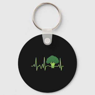 Broccoli Heartbeat Broccoli Lover Gift Key Ring