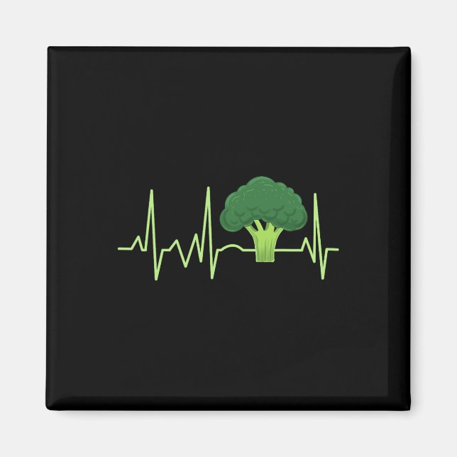 Broccoli Heartbeat Broccoli Lover Gift  Magnet (Front)
