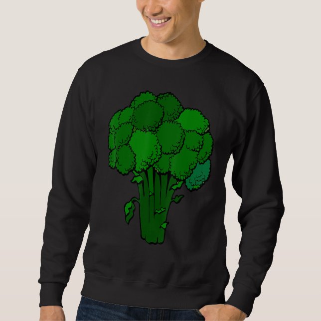 Broccoli Is Life Fun Graphic Vegetable Sweatshirt (Front)