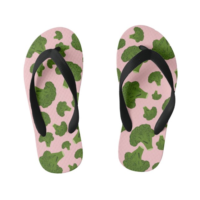 Broccoli Pattern Kid's Thongs (Footbed)