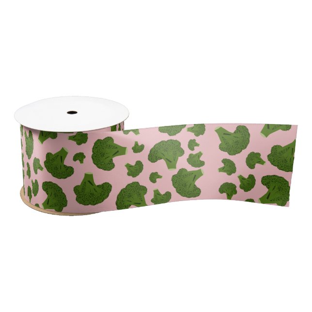 Broccoli Pattern Satin Ribbon (Spool)