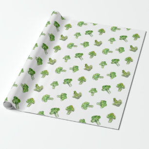 Broccoli – Scattered - Open Wrapping Paper