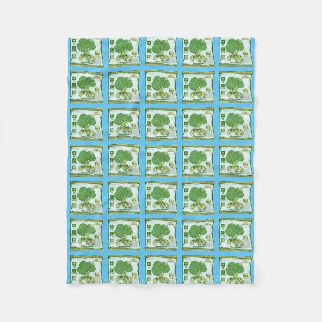 Broccoli Seeds growing vegetables Fleece Blanket (Front)