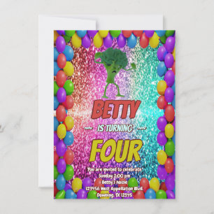 Broccoli Vegetarian Green Eco Friendly themed Invitation