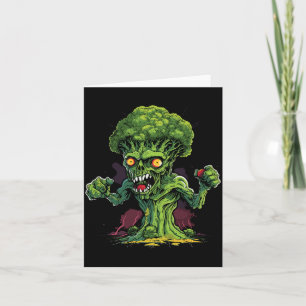 Broccoli Zombie Halloween Costume Funny Vegan Card