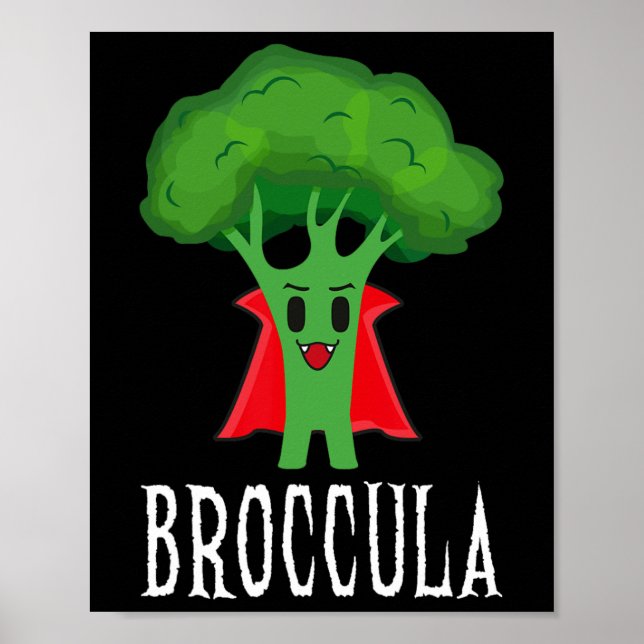 Broccula Funny Broccoli Halloween Lazy Costume  Poster (Front)