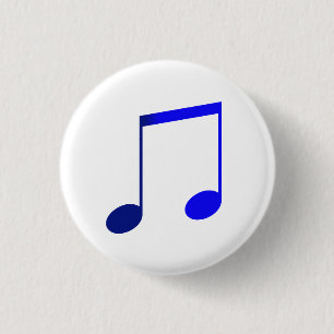 Broche (Button) Dupla Colcheia Azul 3 Cm Round Badge
