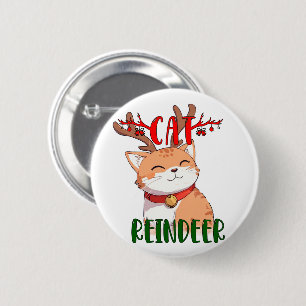 BROCHE NAVIDEÑO GATO 6 CM ROUND BADGE