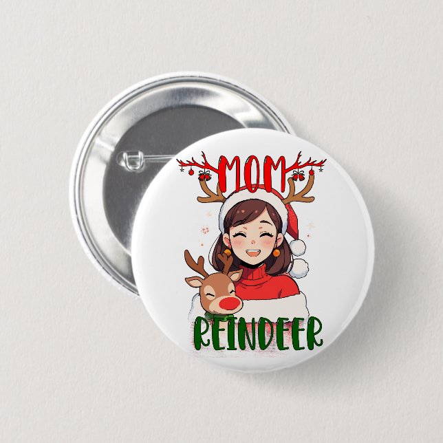 BROCHE NAVIDEÑO MAMA 6 CM ROUND BADGE (Front & Back)