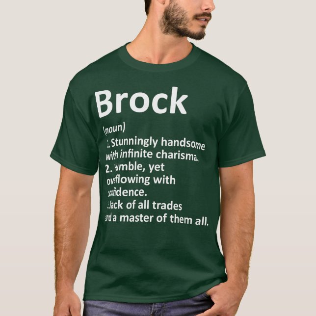 BROCK Definition Personalised Name Funny Gift T-Shirt (Front)