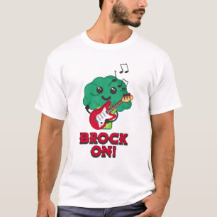 Brock on! Cute and Punny Broccoli Cartoon T-Shirt