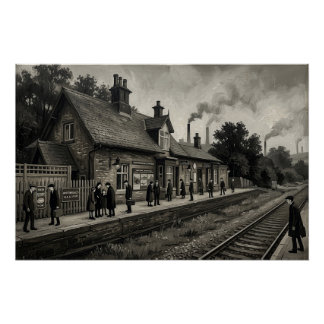 Brockholes Railway Station 1930s Style Poster
