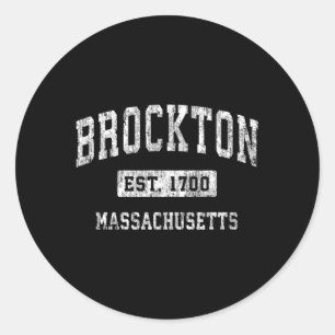 Brockton Massachusetts Ma Established Sports Classic Round Sticker