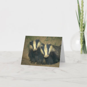 Brockwatch badger greetings card