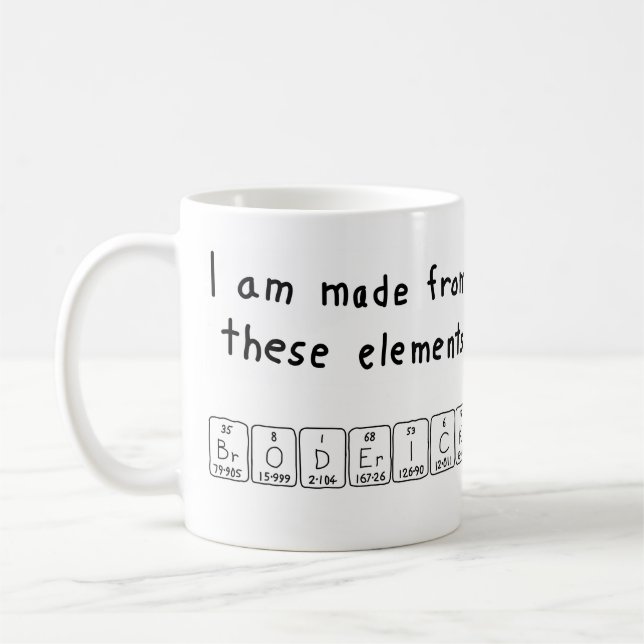 Broderick periodic table name mug (Left)