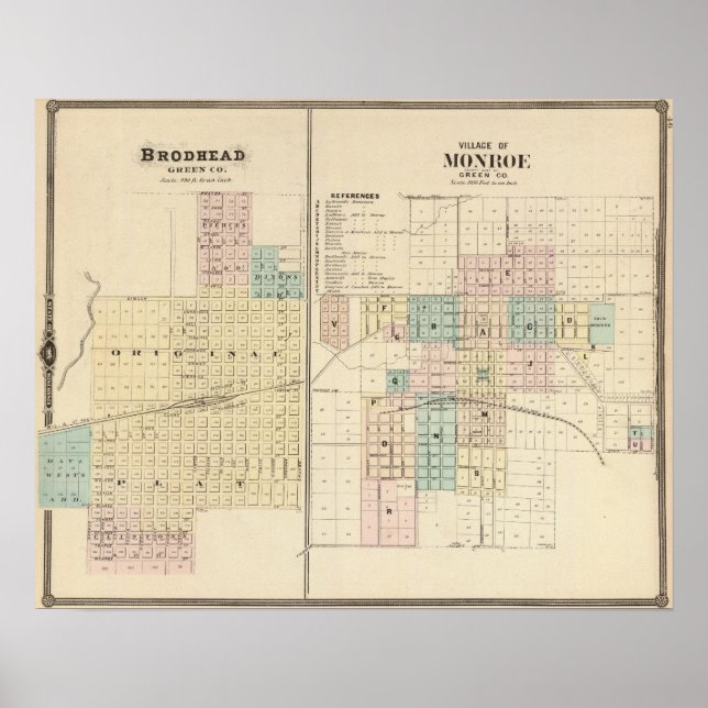 Brodhead and Village of Monroe, Green Co Poster (Front)