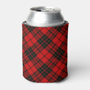 Brodie clan tartan red black plaid can cooler