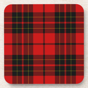 Brodie clan tartan red black plaid coaster