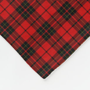 Brodie clan tartan red black plaid fleece blanket
