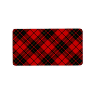 Brodie clan tartan red black plaid label