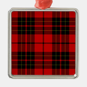 Brodie clan tartan red black plaid metal ornament