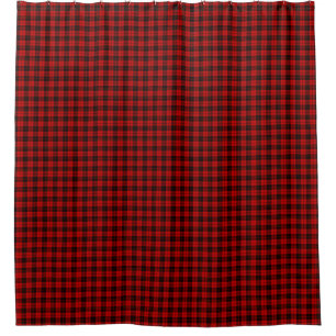 Brodie clan tartan red black plaid shower curtain