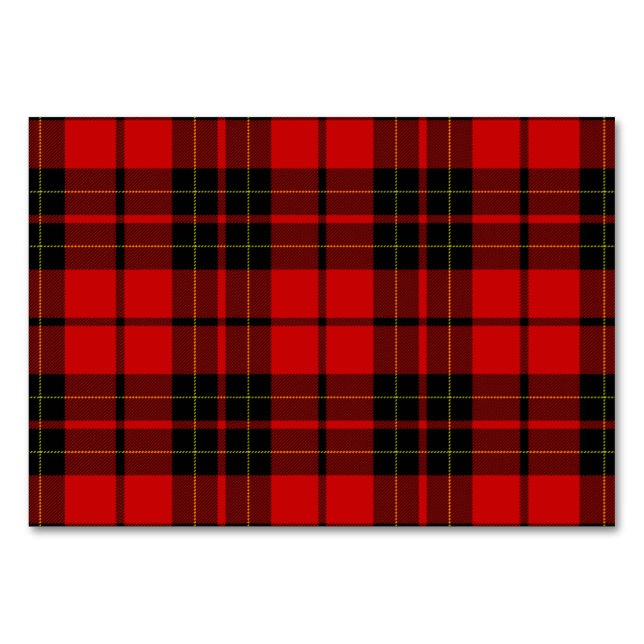 Brodie clan tartan red black plaid table number (Front)