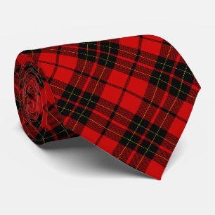 Brodie clan tartan red black plaid tie