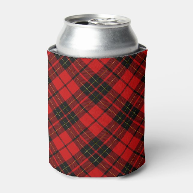 Brodie tartan red black plaid can cooler (Can Front)