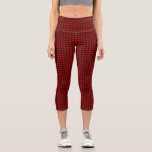 Brodie tartan red black plaid capri leggings<br><div class="desc">Brodie clan tartan red black plaid</div>