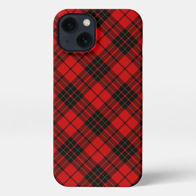 Brodie tartan red black plaid iPhone case (Back)