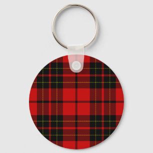Brodie tartan red black plaid key ring