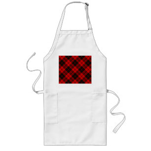 Brodie tartan red black plaid long apron