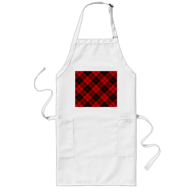 Brodie tartan red black plaid long apron (Front)