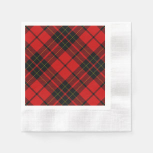 Brodie tartan red black plaid napkin