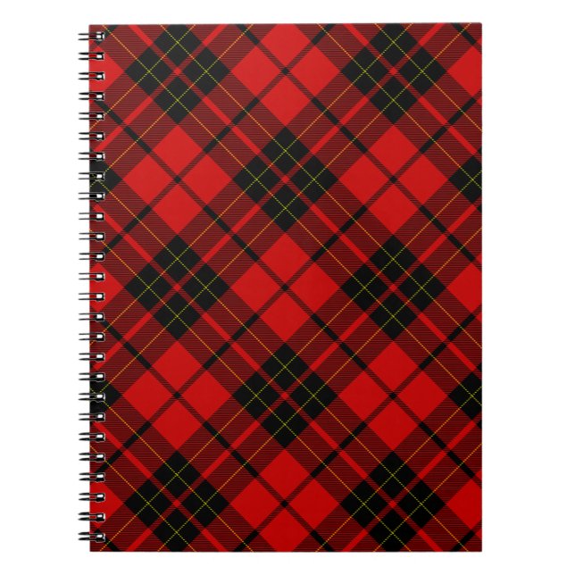 Brodie tartan red black plaid notebook (Front)