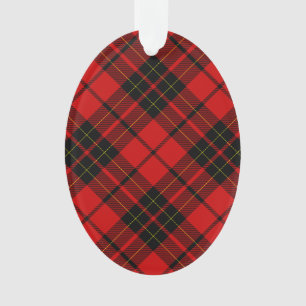 Brodie tartan red black plaid ornament