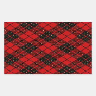 Brodie tartan red black plaid rectangular sticker