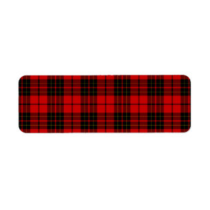 Brodie tartan red black plaid return address label