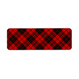 Brodie tartan red black plaid return address label