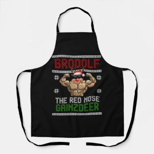 Brodolf Christmas Reindeer Fitness Sport Apron