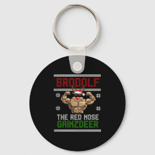 Brodolf Christmas Reindeer Fitness Sport Key Ring