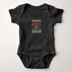 Brodolf In Mask Muscle Workout Gym Ugly Xmas Baby Bodysuit